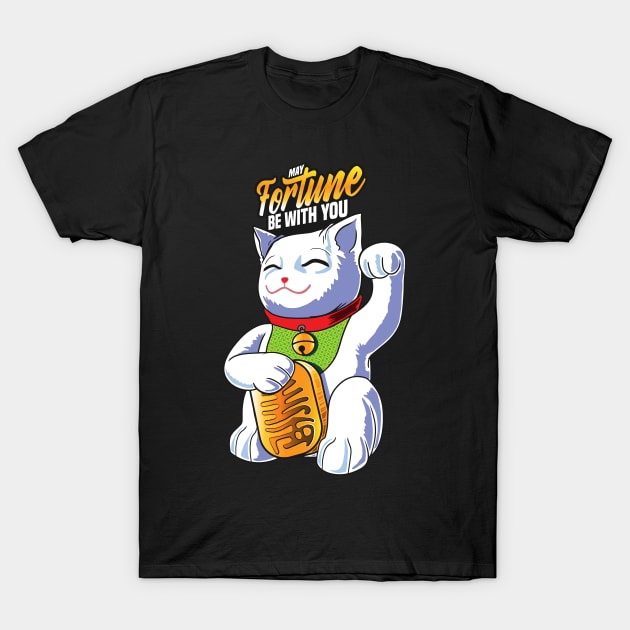 Fortune Cat May Fortune be with you T-Shirt by Littlelimehead